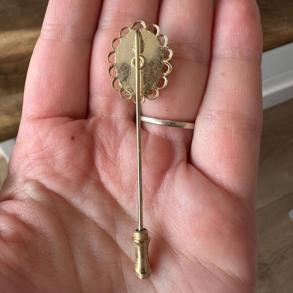 Vintage Bird Pin Hand Drawn with Olive Branch Artist Pin Signed Religious Pin - Picture 2 of 3